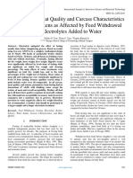Evaluation of Meat Quality and Carcass Characteristics of Broiler Chickens As Affected by Feed Withdrawal With Electrolytes Added To Water