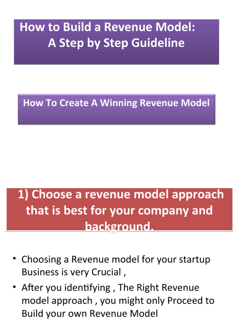 Step-by-Step Guide to Revenue Models | PDF | Investor | Retail