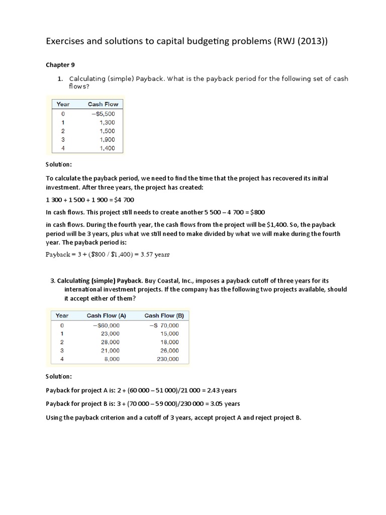PROBLEMS ON CAPITAL BUDGETING WITH SOLUTIONS PDF visual data 5