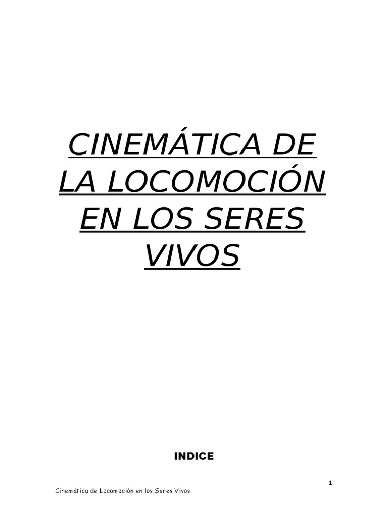 Cinemática de la Locomoción Animal y Humana: Un Análisis Comparativo de ...