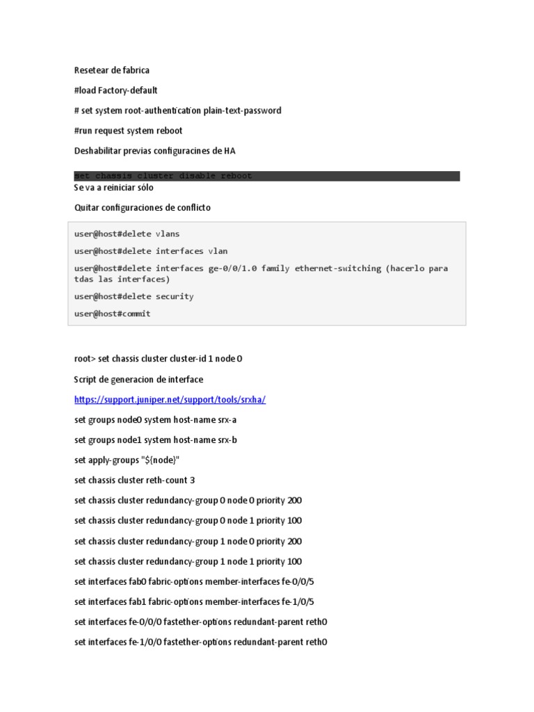 Set Chassis Cluster Disable Reboot PDF Computer Cluster Parallel