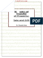 Modes of Transfer of Immovable Property Sale and Gift by Divyansh Hanu PDF