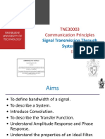 TNE30003 Communication Principles: Signal Transmission Through Systems