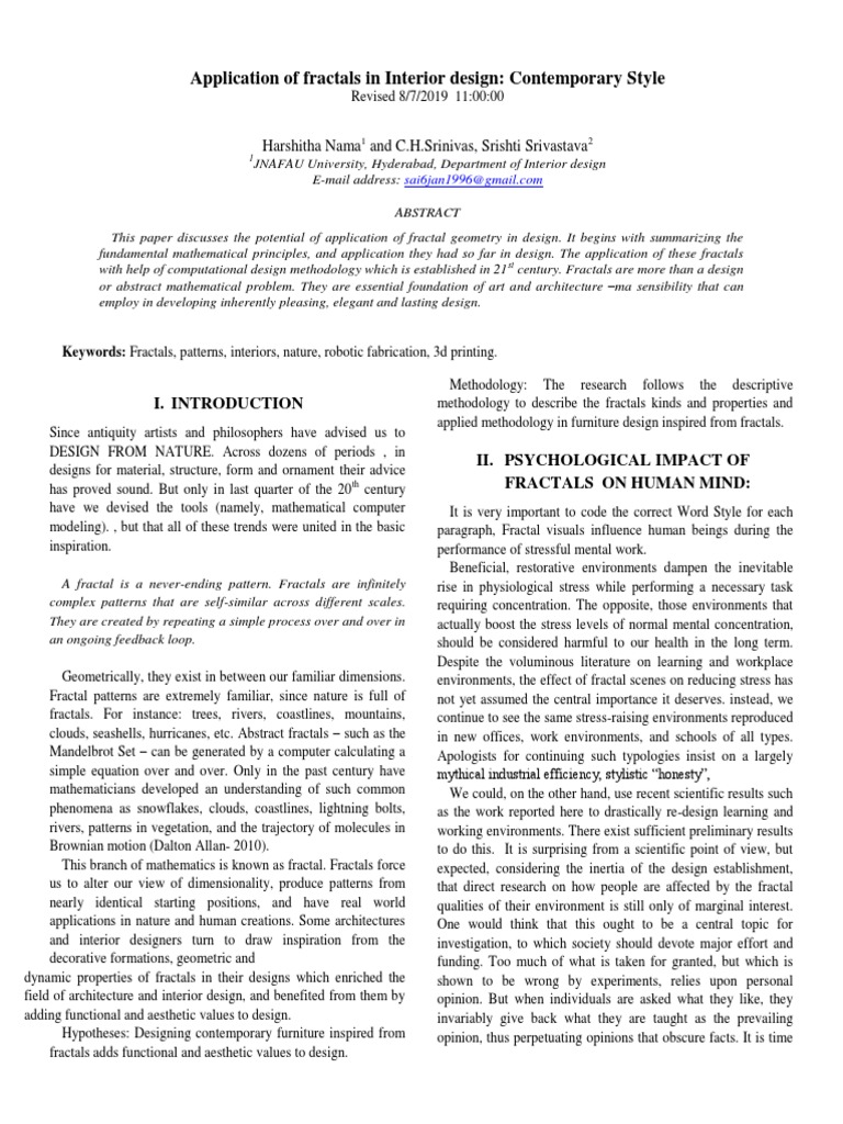 Application of Fractals in Interior Design: Contemporary Style | PDF ...