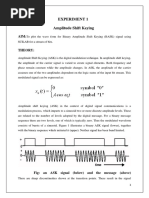 Experiment 1 Amplitude Shift Keying