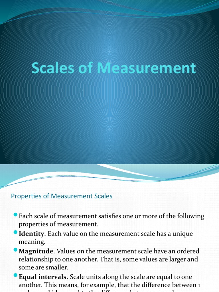 Scales of Measurement PDF Level Of Measurement Weight
