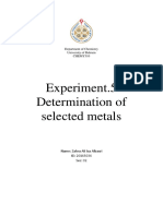 Experiment.5 Determination of Selected Metals: Department of Chemistry University of Bahrain CHEMY310
