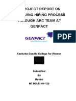 A Project Report On Improving Hiring Process Through Arc Team at Genpact