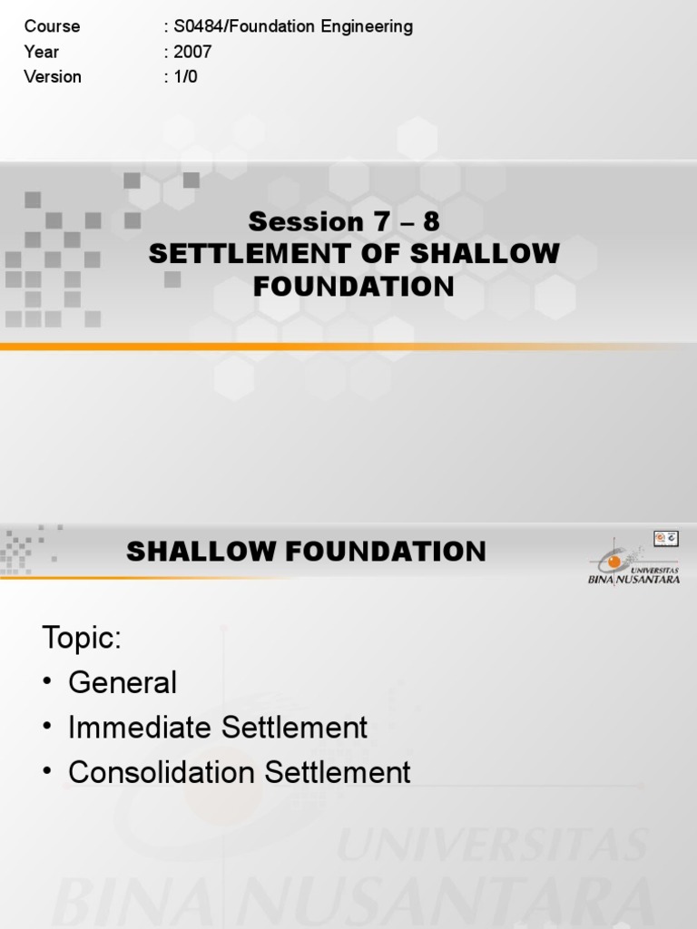 Settlement of Shallow Foundation | PDF | Classical Mechanics ...