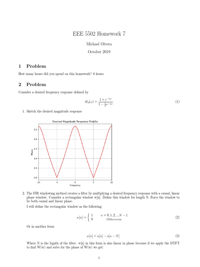 EEE 5502 Homework 7: 1 Problem | PDF | Control Theory | Teaching ...