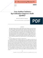 Does Auditor Industry Specialization Improve Audit Quality?: Printed in U.S.A