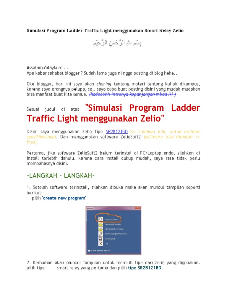 Simulasi Program Ladder Traffic Light Menggunakan Smart Relay Zelio | PDF