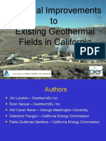 Potential Improvements To Existing Geothermal Fields in California