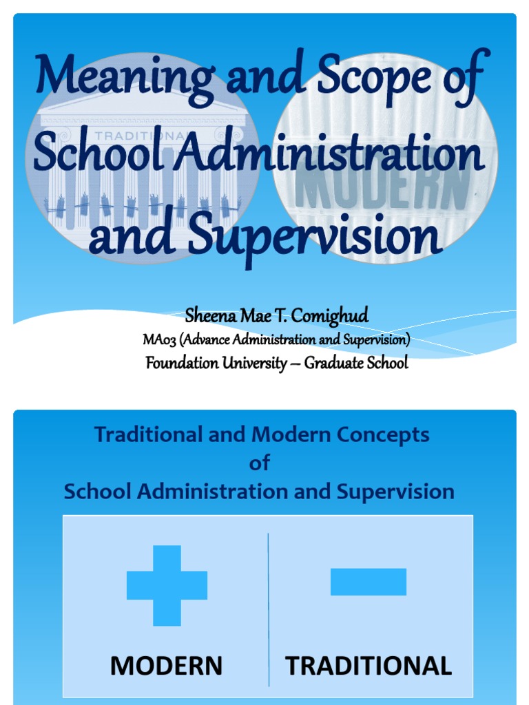 School Administration and Supervision Overview | PDF | Self-Improvement ...