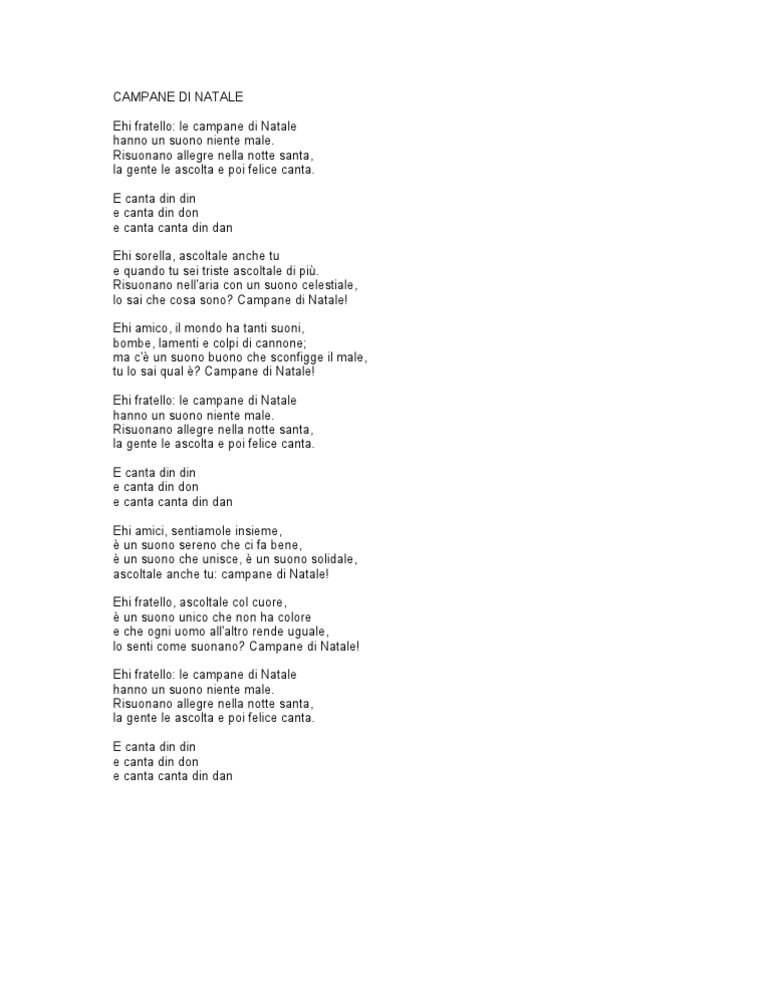 Canzone Aria Di Natale.Campane Di Natale