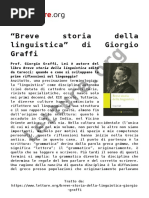 Breve Storia Della Linguistica Di Giorgio Graffi PDF