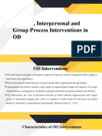 Personal, Interpersonal and Group Process Interventions in OD