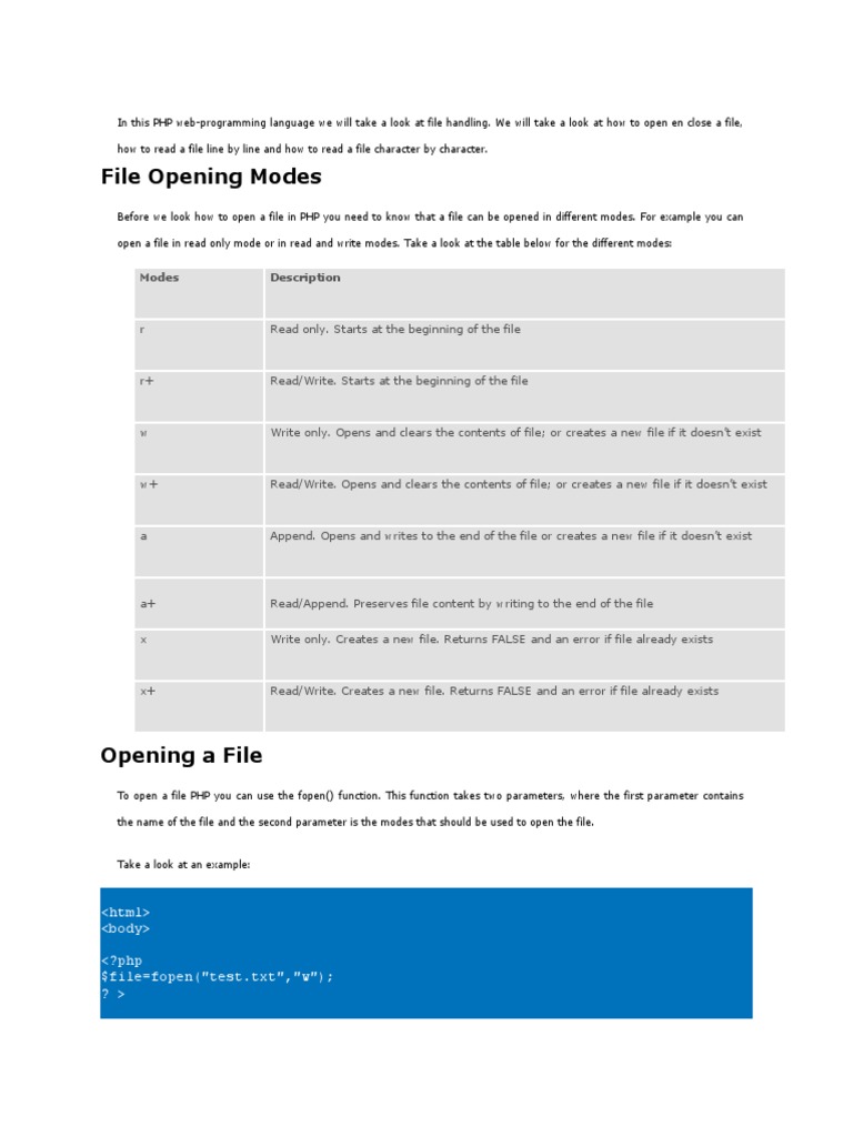 File Handling | PDF | Php | Computer File