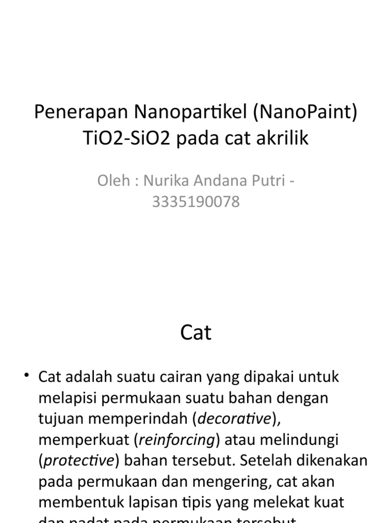 Penerapan Nanopartikel (NanoPaint) TiO2-SiO2 Pada Cat | PDF