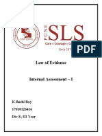 Evidence Law Assignment