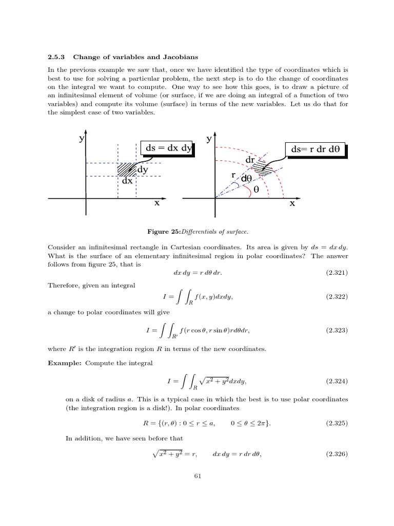 dx dy = r dθ dr.: Example | PDF | Coordinate System | Integral