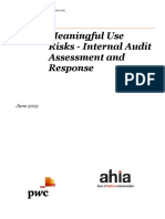 Meaningful Use Risks - Internal Audit Assessment and Response