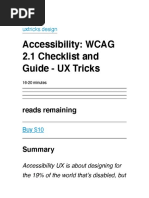 Accessibility WCAG 2.1 Checklist and Guide - UX Tricks