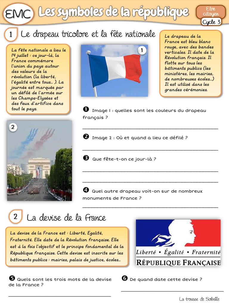 Les Symboles De La Republique Francaise Cycle 3