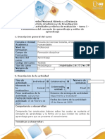 Guía de Actividades y Rúbrica de Evaluación - Tarea 1 - Fundamentos Del Concepto de Aprendizaje y Estilos de Aprendizaje