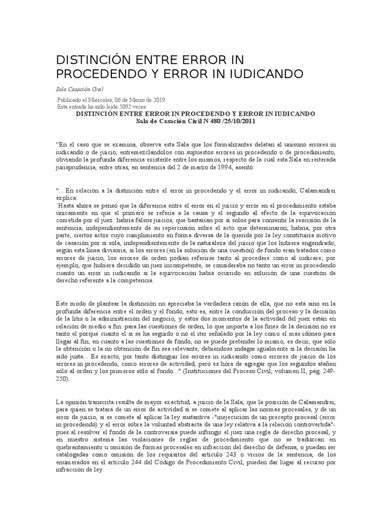 Error In Judicando E Error In Procedendo