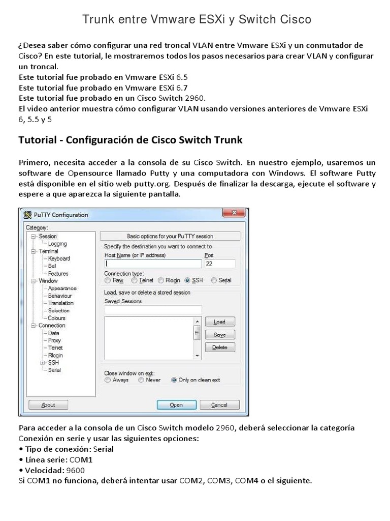 Trunk Entre Vmware ESXi y Switch Cisco PDF Conmutador de red