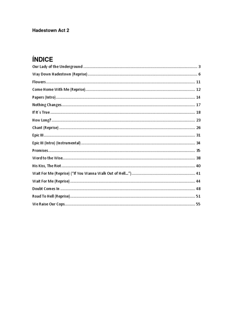 Hadestown Act 2 | PDF | Hades | Orpheus