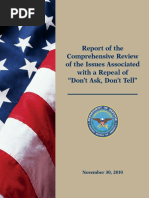 Pentagon Comprehensive Review of Don't Ask, Don't Tell Policy