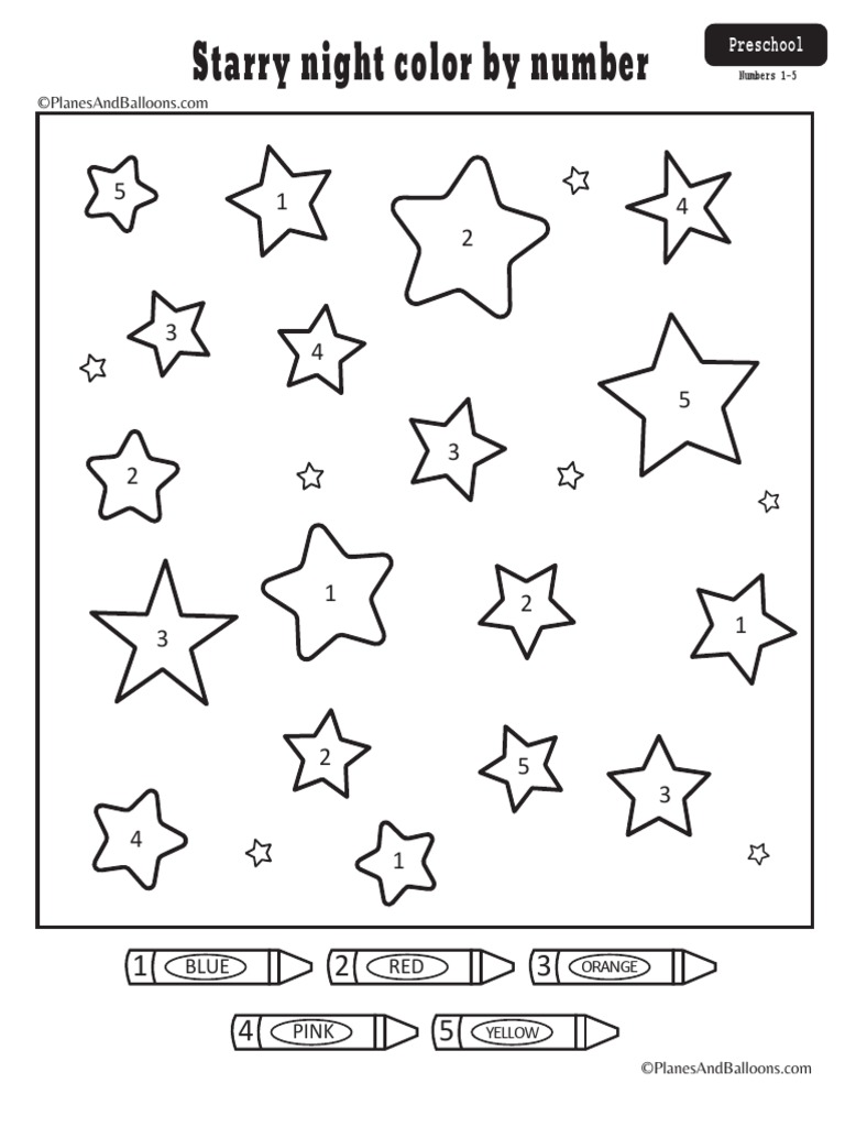 Starry Night Color by Number | PDF