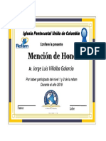 Mención de Honor: Jorge Luis Villalba Galarcio