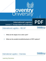 Lecture 7 - Transportation and International Shipping
