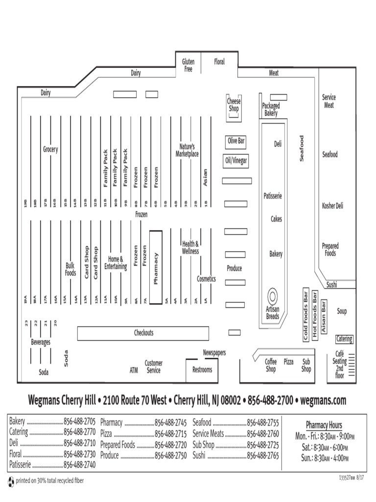Wegmans Cherry Hill Store Layout | PDF | Delicatessen | Bakery