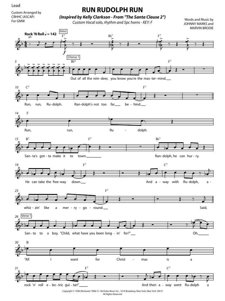 RunRunRudolph - Lead Sheet | PDF | Divertissement (Général)