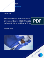 Dear All, Maxicare Nurse Will Administer FLU Vaccine On September 5, 2019 (Thursday) From 8am To 9am & 10am To 12nn at Small Room 17-2 Thank You