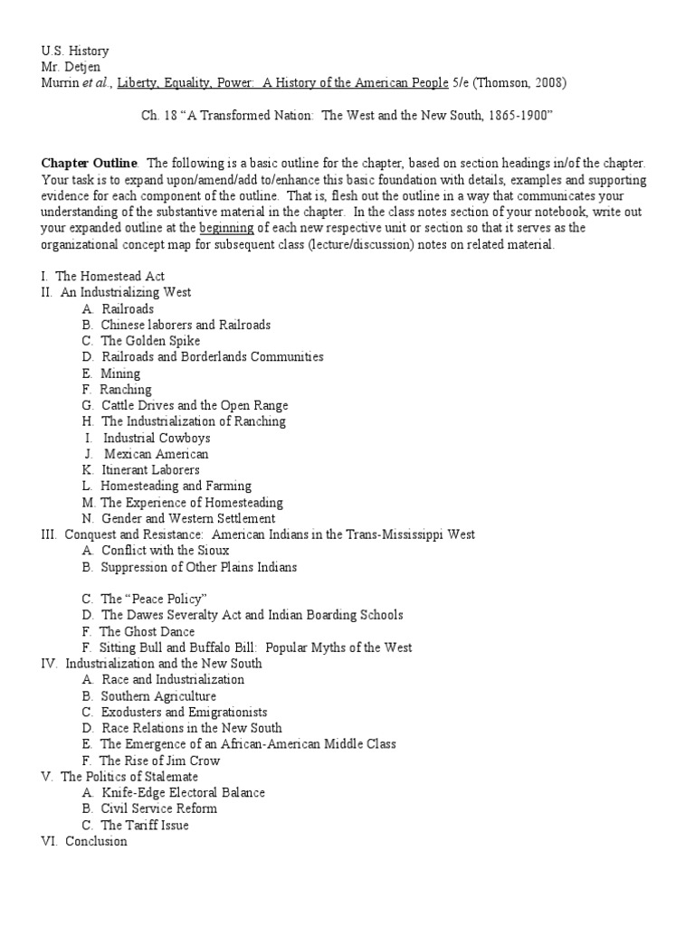 Chapter Outline. The Following Is A Basic Outline For The Chapter ...