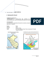 Módulo 1: Resumen Ejecutivo del Proyecto de Mejoramiento y Ampliación del Sistema de Agua Potable y Alcantarillado de Sama Las Yaras, Tacna