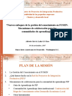 Nuevos Enfoques de La Gestión Del Conocimiento en FOMIN Mecanismos de Colaboración para Las Comunidades de Aprendizaje