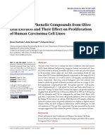 Extraction of Phenolic Compounds From Olive Leaf Extracts and Their Effect On Proliferation of Human Carcinoma Cell Lines