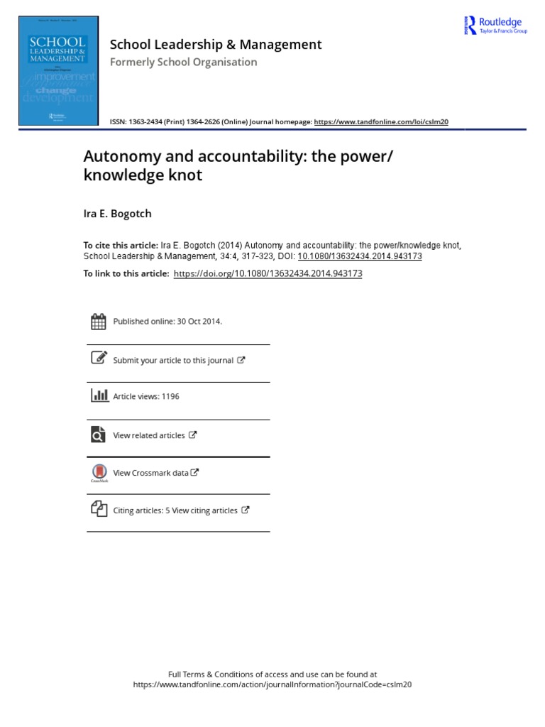 Autonomy and Accountability The Power Knowledge Knot Scop | PDF ...