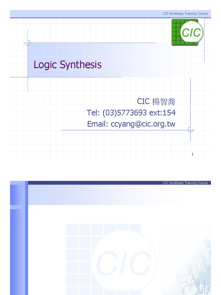 Logic Synthesis Training Guide | PDF | Logic Synthesis | Hardware ...