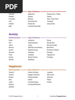 Emotions Language Signs Behaviors