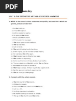 Definite And Indefinite Articles Pdf English Language Morphology