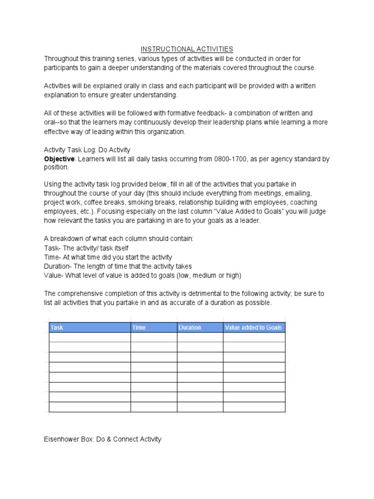 Leadership Training Activity Guide | PDF | Goal | Time Management