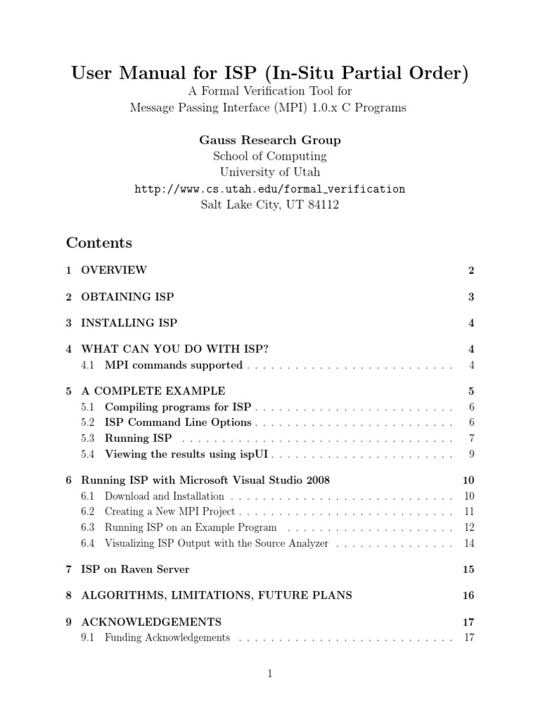 ISP User Manual for MPI Verification | PDF | Message Passing Interface ...