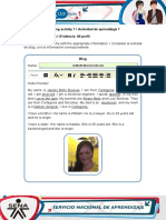 Learning Activity 1 / Actividad de Aprendizaje 1 Evidence: My Profile / Evidencia: Mi Perfil